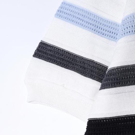 65184SDSA男装2026新款高贵轻奢简约商务撞色条纹圆领短袖T恤百搭上衣 商品图3