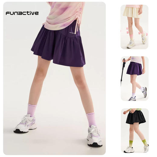 funactive女童网球短裤儿童运动速干裙裤防泼水短裤F1GK10261 商品图0