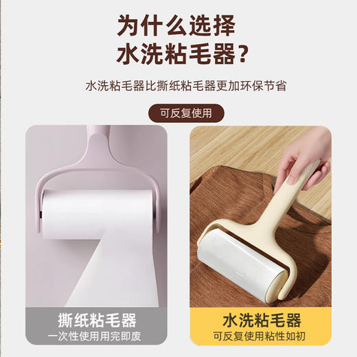 【轻轻一粘！告别烦恼】水洗粘毛器衣物滚筒粘毛器去毛黏毛器宠物灰尘粘毛滚筒毛发除毛器。xa 商品图2