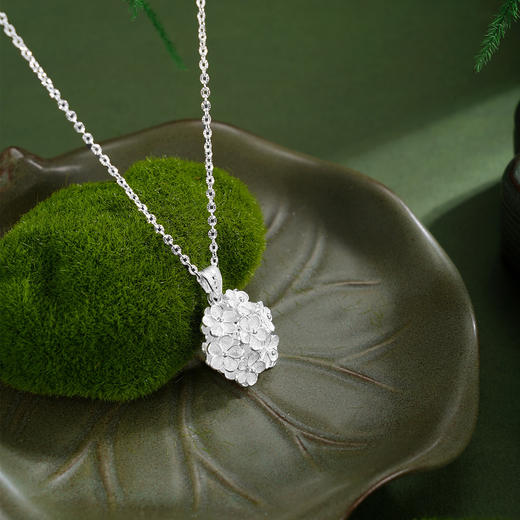 子佩集【繁花簇锦】S990银套链【QFTL014】花丝双面立体花朵项链2510 商品图7