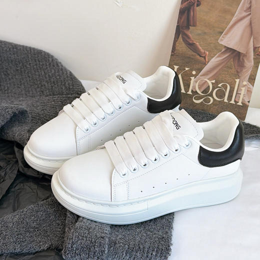 麦昆同款牛皮小白鞋｜时尚界的宇宙爆款，增高显气质 商品图0