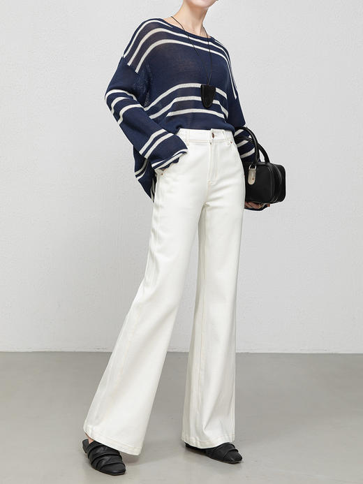 土耳其新升级弹力牛仔妖精裤高腰修身显瘦马蹄喇叭裤 商品图2