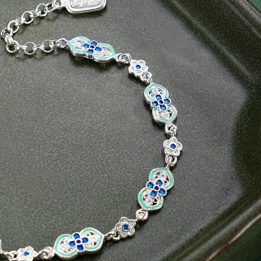 子佩集【四叶喜乐】S990银手链【QFSL018】花丝珐琅彩2510 商品图4