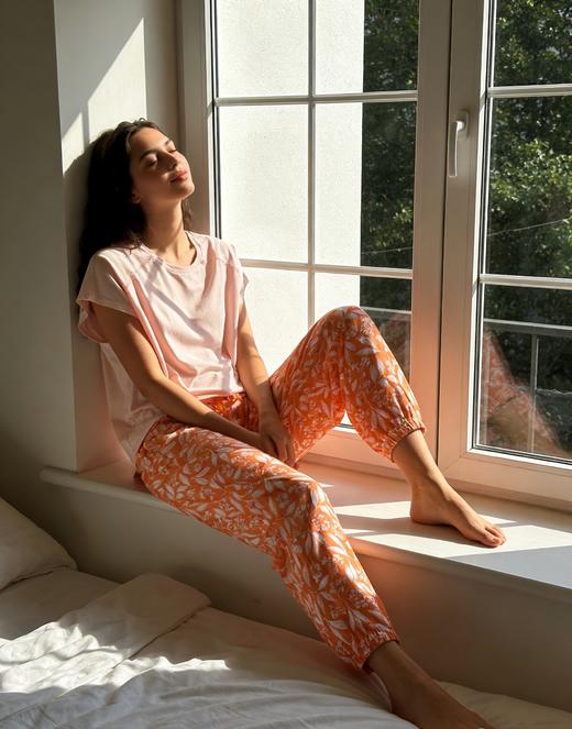 【粘纤梭织】SCHIESSER德国舒雅女士七分袖100%粘纤梭织九分裤31/24772P 商品图2