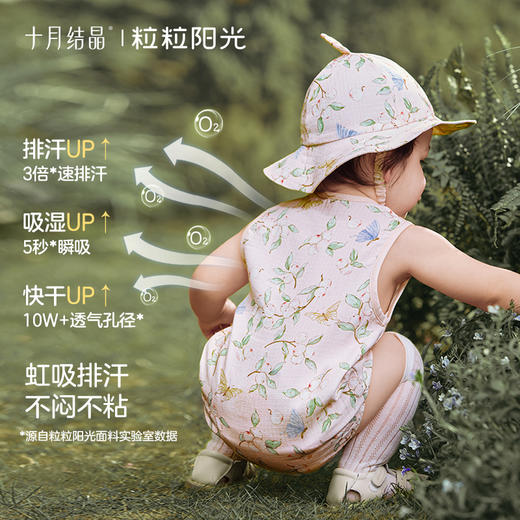 粒粒阳光婴儿衣服夏季包屁衣宝宝连体衣无袖竹棉哈衣外出 商品图3
