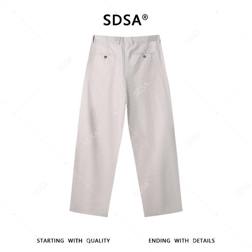 SDSA男装2026新款高贵轻奢简约纯色老钱麻棉褶皱休闲裤百搭时尚 商品图4