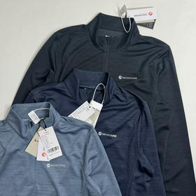原单正品 MONTANE盟泰恩 DART ZIP半拉链长袖T恤 
浅蓝/深蓝/黑色 S-XXL