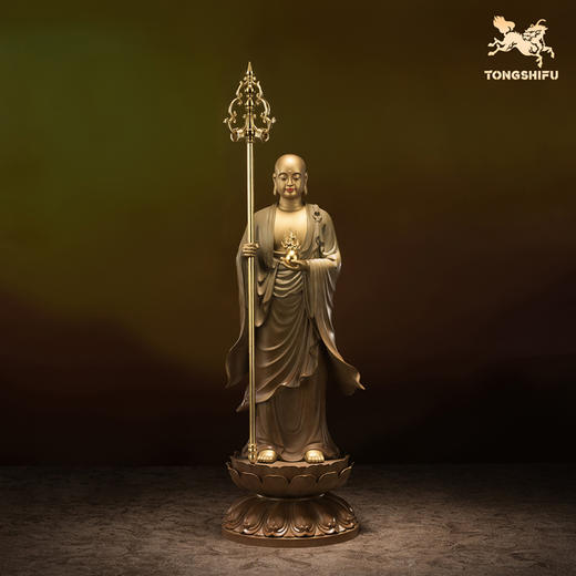 铜师傅《大愿地藏(泥金版)》中式禅意佛像铜摆件 铜像家居工艺品 商品图0