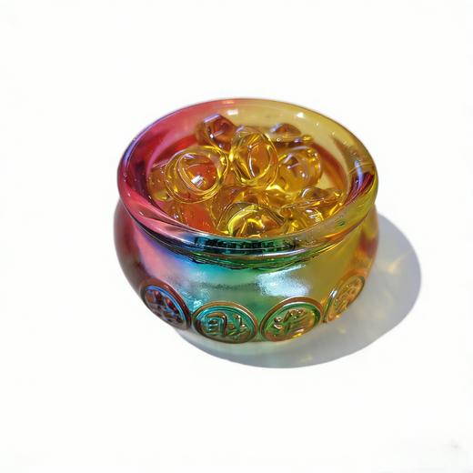 迷你桌面小摆件招财琉璃聚宝盆送朋友伴手礼桌面稳定器工位搭档 商品图2