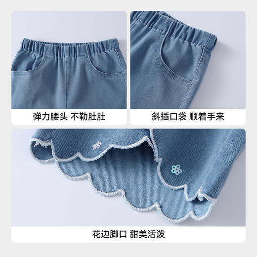 【实体店同款】女童全腰牛仔七分裤夏季新款安奈儿童装XG626198 商品图4