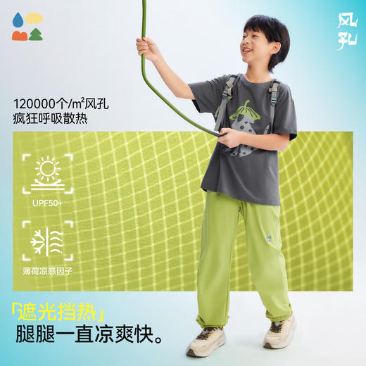 【风孔凉感防蚊裤】森林棠26夏款儿童轻薄凉感透气防晒休闲束脚裤42062519 商品图1