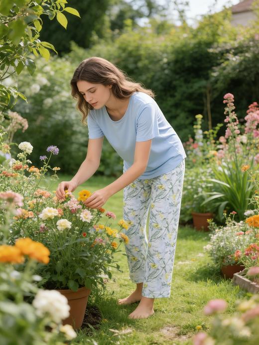 【32S棉莫】SCHIESSER德国舒雅女士七分袖套装32S棉莫单面布七分袖套装31/24778H 商品图2