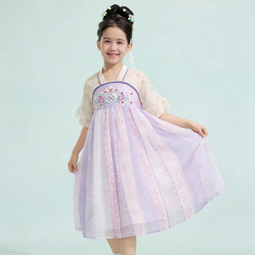 笛莎/Deesha 观山见2026年夏季新款童装女童国风刺绣连衣裙 商品图0