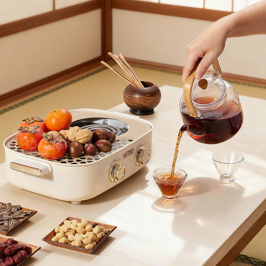 膳魔师 多功能围炉煮茶器（多功能料理锅）EHA-4352A 香槟金 商品图1