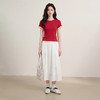 西遇轻奢小众2026春夏新款木耳边拼接修身显瘦女气质上衣短袖T恤H0060196 商品缩略图1