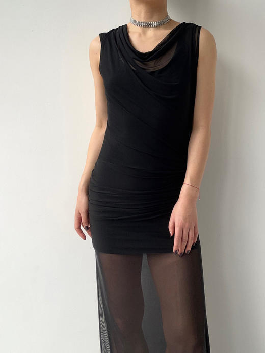 SIJIA｜SS2685 黑色网纱连衣裙 商品图0