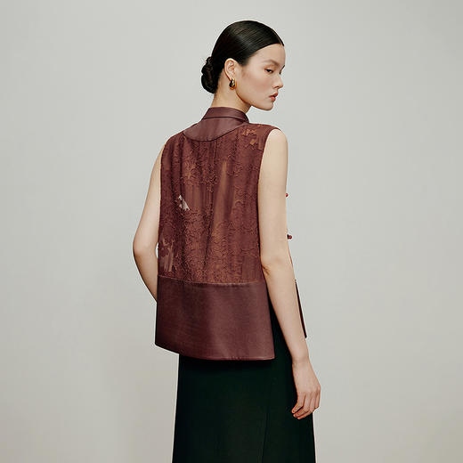 【林栖设计小店】落日霞光|素平缎红云纱2026夏新款提花马面裙马甲1962065 商品图3