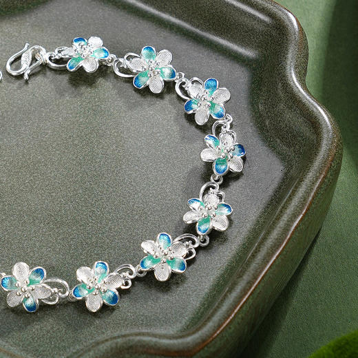 子佩集【相遇花开】S990银手链【MXSL010】花丝珐琅彩2510 商品图2