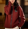 LONGNVFAIR安可拉红毛呢休闲阔型拉链外套 街头潮流感 微廓形H版剪裁超藏肉 商品缩略图2