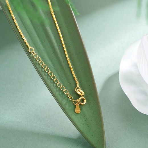 子佩集【繁花相扣】S925银套链【DZ04371】镀金平安扣和田玉古法银项链2510 商品图6