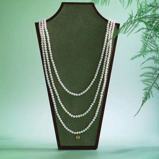 子佩集【玲珑之境】珍珠AOYA奥雅毛衣链【XXMYL003】4mm珠日字扣三层2512 商品图2