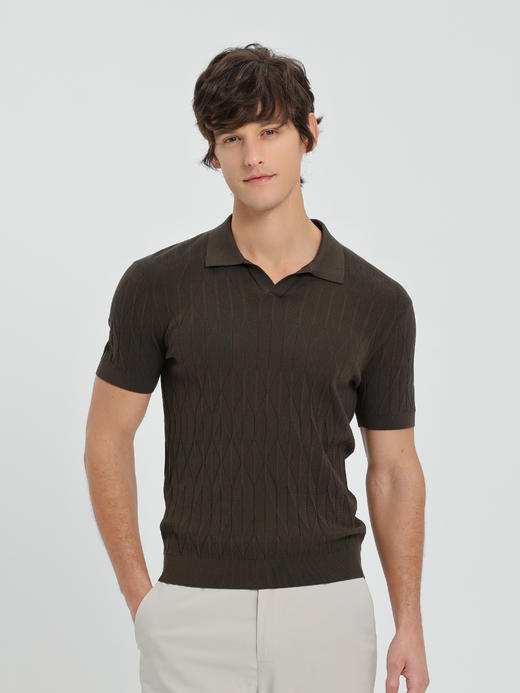 callisto深绿石纹褶皱丝绵凉感T恤 商品图2