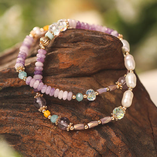 Manreya玛芮雅“紫霞仙子”紫水晶珍珠多巴胺手链、项链【答摩专属，礼袋+证书+礼盒】 商品图9