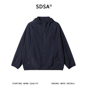 SDSA男装2026新款高贵轻奢美式简约多口袋拉链立领连帽夹克外套潮