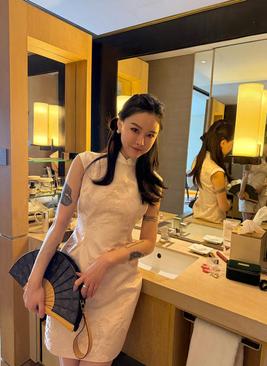 DUO智仙生 粉标 花日2026芍药香柔雾淡粉色新中式外套和少女旗袍 商品图2