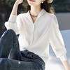 【捏褶收腰长袖衬衫&气质白V领衬衫】两款可选，剪裁宽松有度，显瘦不挑人。精选优质面料，含亚麻与人棉混纺。 商品缩略图1