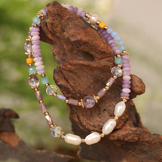 Manreya玛芮雅“紫霞仙子”紫水晶珍珠多巴胺手链、项链【答摩专属，礼袋+证书+礼盒】 商品图1