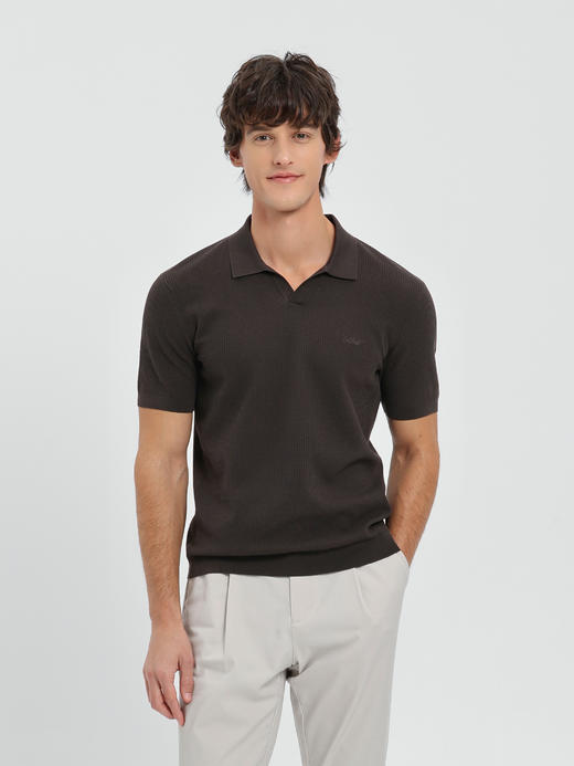 callisto卡其燕子领长绒棉弹力T恤 商品图7