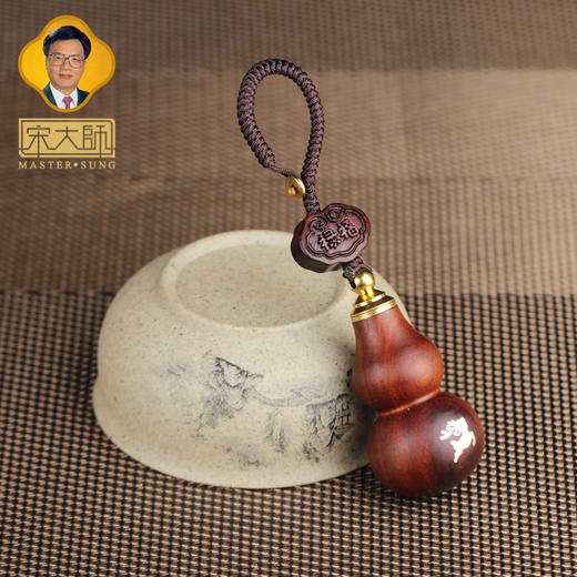 宋韶光大师新款 檀木镶银福禄葫芦 汽车钥匙扣挂饰挂件礼品饰物 商品图4