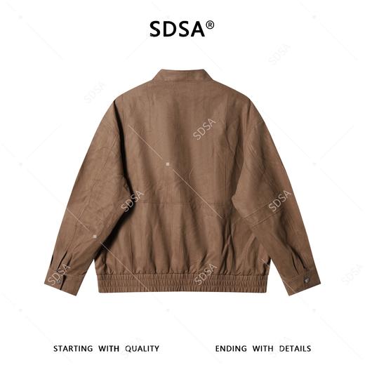 SDSA男装2026新款高贵轻奢韩系简约纯色立领褶皱夹克外套百搭休闲 商品图4