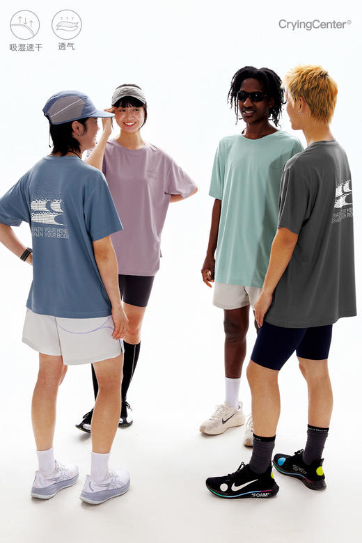 CryingCenter空气网不贴身反光吸湿速干运动训练跑步T恤 哭喊中心 商品图4