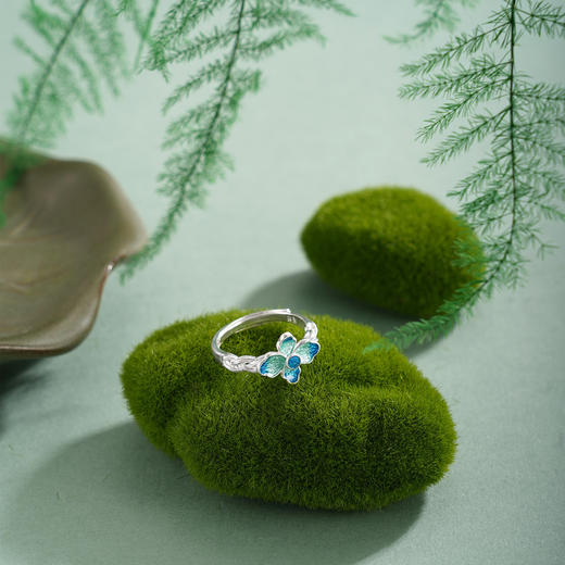 子佩集【花开景明】S990银戒指【YXYLJZ015】四叶草花丝珐琅彩2510 商品图4