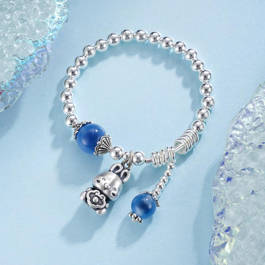子佩集S925银【多乐兔】糖心玛瑙手串【KDFSL008】【KDFSL008-1】儿童手链2509 商品图0