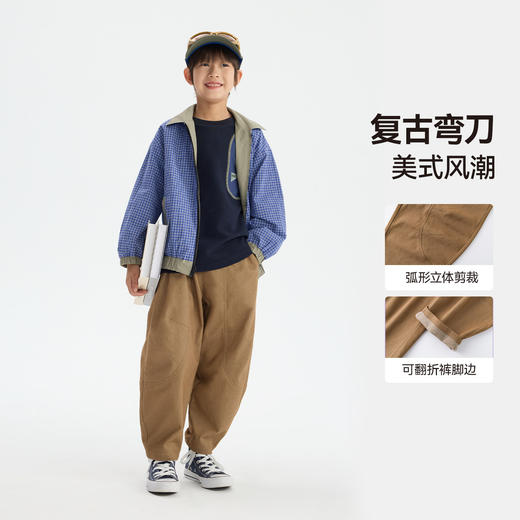 MANHOJIA【定番气球裤】儿童牛仔裤春新复古学院立裁弯刀气球裤 商品图2