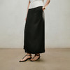 【林栖设计小店】风软流光|黑色优雅醋纤2026夏新款不规则半身裙1962058 商品缩略图0