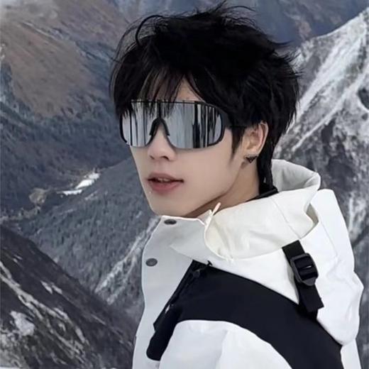 赠送盒子和镜布【质感铰链❗佩戴舒适】美式户外运动骑行护目眼镜登山夜骑大框连体防风沙太阳眼镜男女款。rh 商品图2