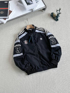 三叶草JACKET男女同款运动双面穿立领风衣夹克
