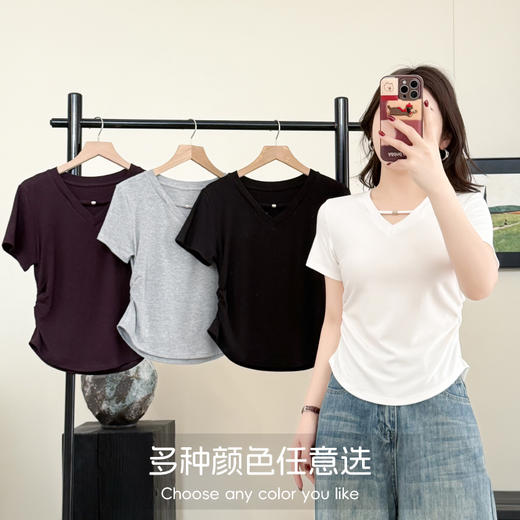好看不撞衫「赫本正肩小凉t」棉柔质感 轻盈舒适不闷汗 小蛮腰下摆更显瘦  商品图2