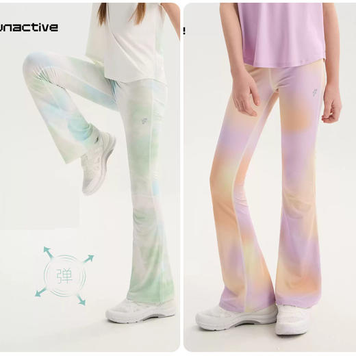 funactive女童运动裤瑜伽裤紧身长裤儿童微喇喇叭裤F1GK40274 商品图0