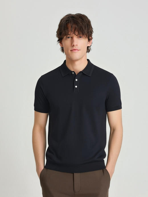 callisto白色双层领口丝棉混纺弹力T恤 商品图12