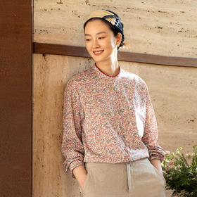 牧衣游原创 100支进口Liberty印花棉衬衫粉色通勤文艺小衫 茁初