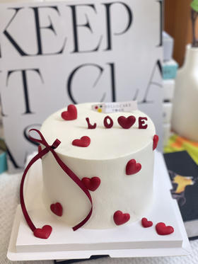情人节爱心简洁奶油蛋糕 下单前请仔细阅读商品详情
