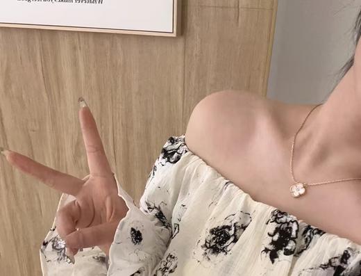 梵克雅宝镶钻白贝母四叶草项链 商品图2