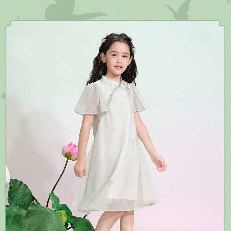 笛莎/Deesha 观山见2026年夏季新款童装女童国风连衣裙