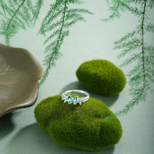 子佩集【花开蝶舞】S990银戒指【YXYLJZ016】蝴蝶花朵花丝珐琅彩2510 商品图6