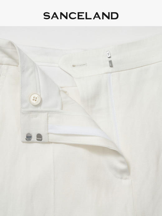 三石一澜SANCELAND 醋麻直筒长裤SK22103071 商品图1